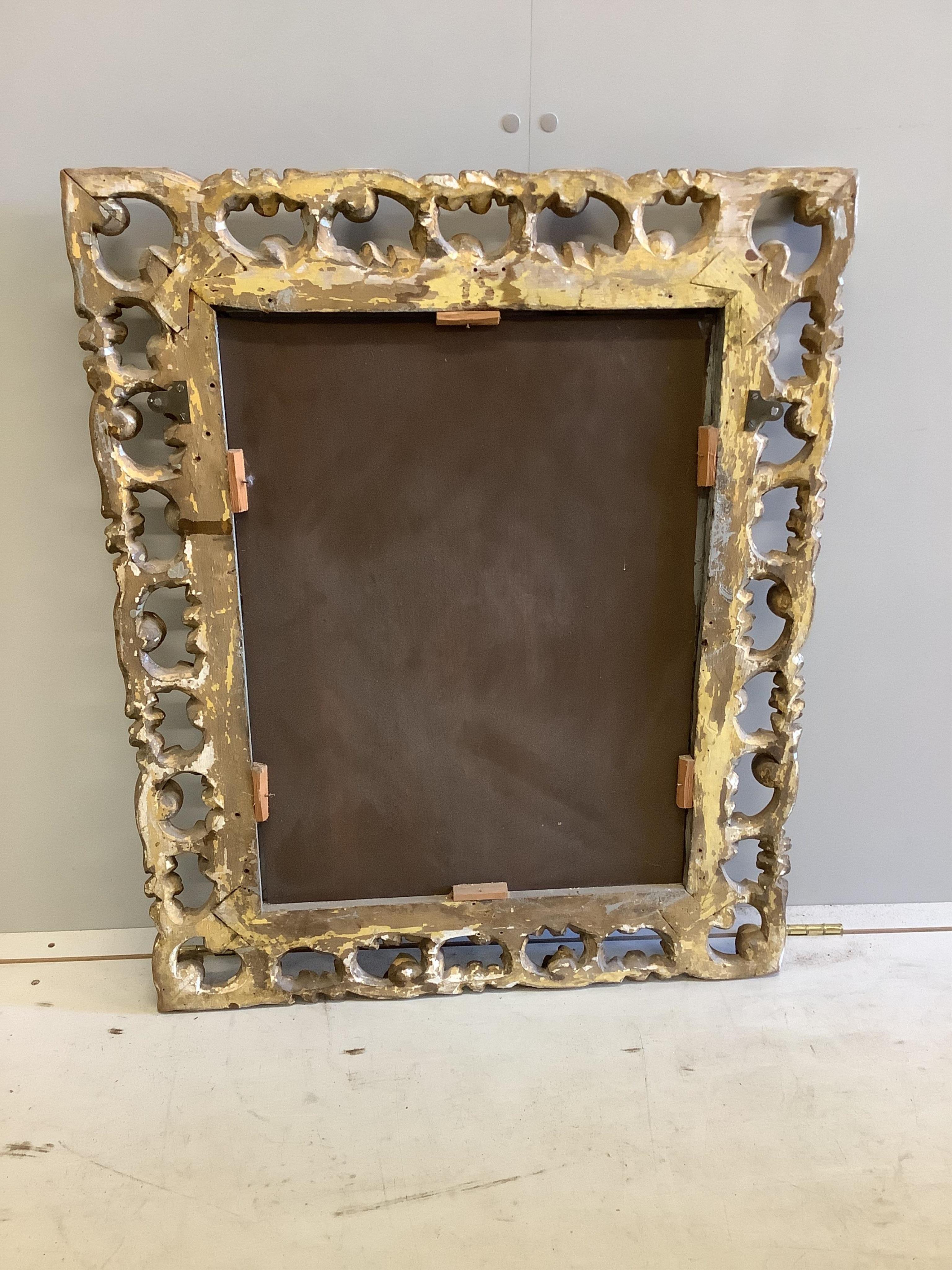 A giltwood Florentine style mirror, width 70cm height 86cm . Condition - fair